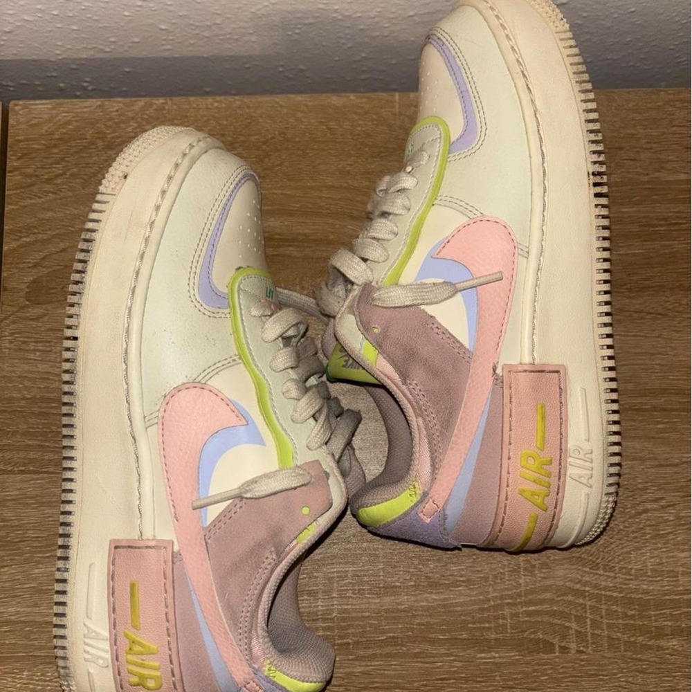 Nike Air Force 1 Shadow trainers women's size 8 streetwear pastel pink purple